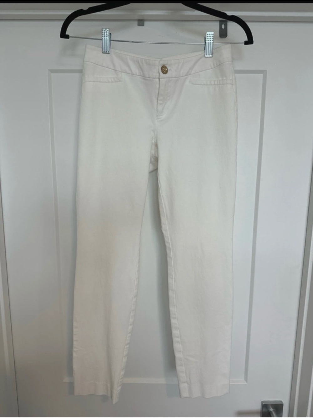 Lilly Pulitzer Cream Cropped Straight-Leg Pants